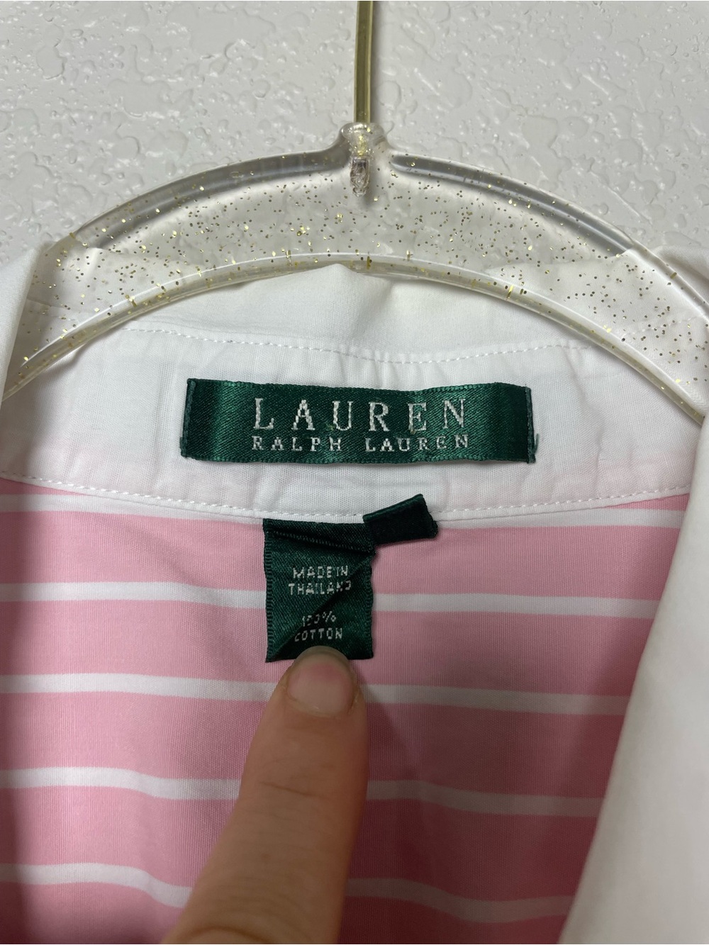 Ralph Lauren 100% Cotton Pink Stripe Dress Shirt w/Contrast Collar Size 2X As Is - Picture 3 of 10